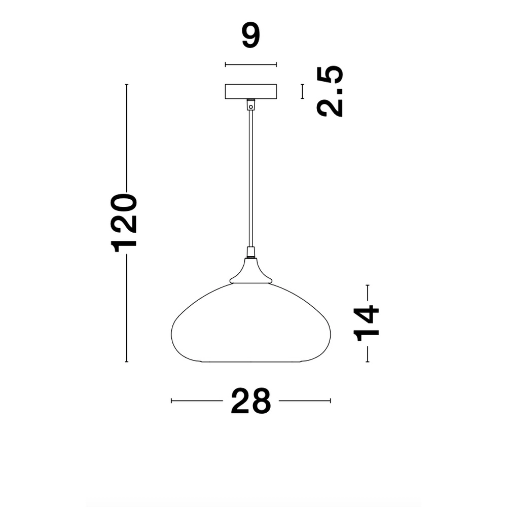 Hanglamp Savaz chroom glas Ø 28 x 14cm Lyora 5212017421265
