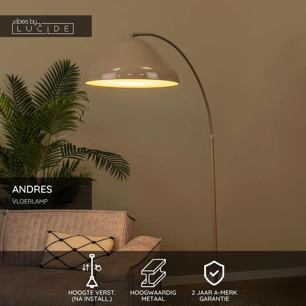 Vloerlamp Andres taupe Lucide Vibes 5411212650238