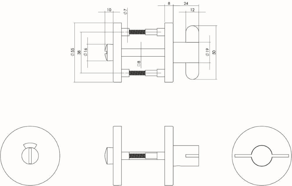 WC-sluiting Tira rond RVS 8mm Intersteel 8714186056424