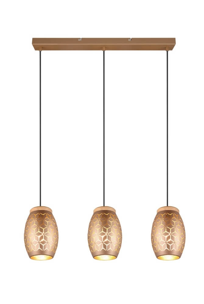 Bruine hanglamp Bidar 3-lichts Trio 4017807579031