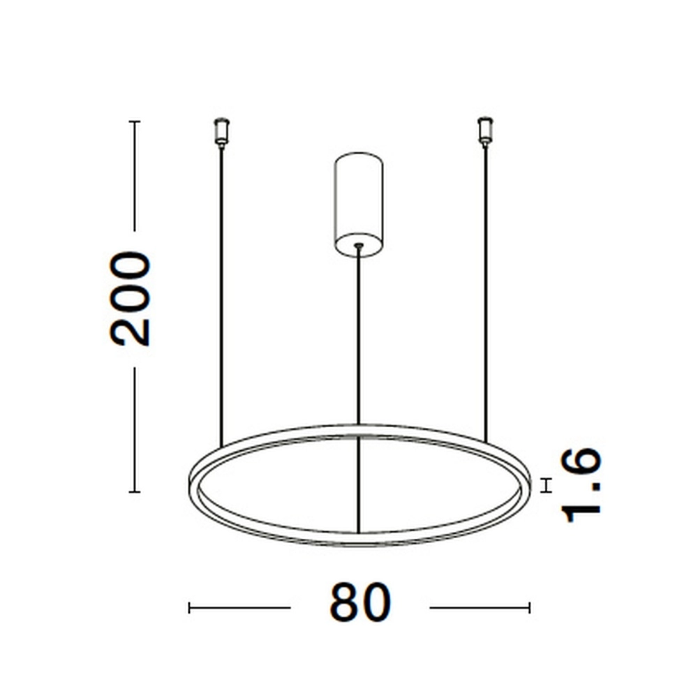 Round pendant lamp Tarquin black Ø 80cm Lyora 5212017438300