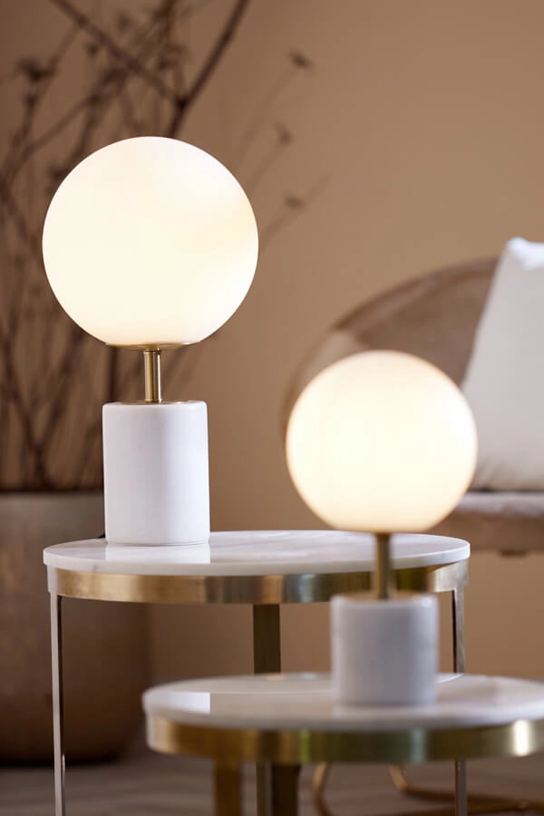 Design tafellamp Medina wit met goud 47cm Light & Living 8717807650902