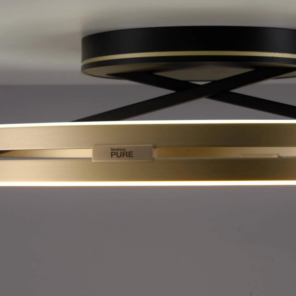 Ronde plafondlamp Pure Loop messing Paul Neuhaus 4012248385180