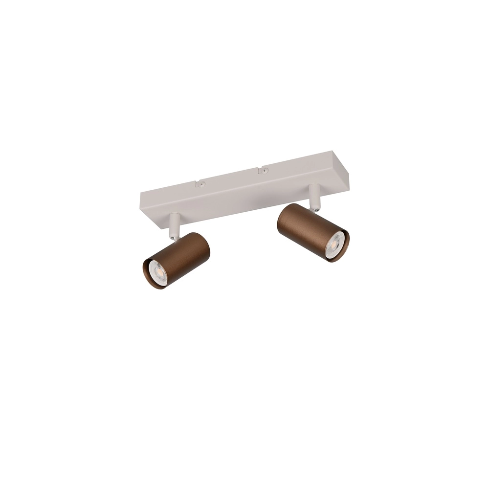Opbouwspot Taryn 2-lichts mokka bruin Trio 4017807685572