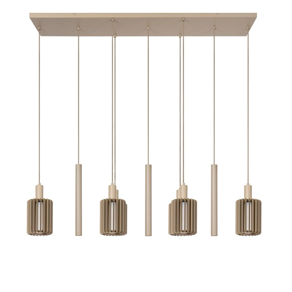 9-lichts hanglamp Lambres taupe