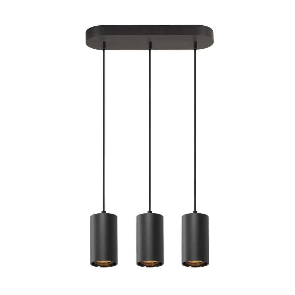 Pendel hanglamp Asto Tube zwart 3x GU10 Pendel hanglamp Asto Tube zwart 3x GU10