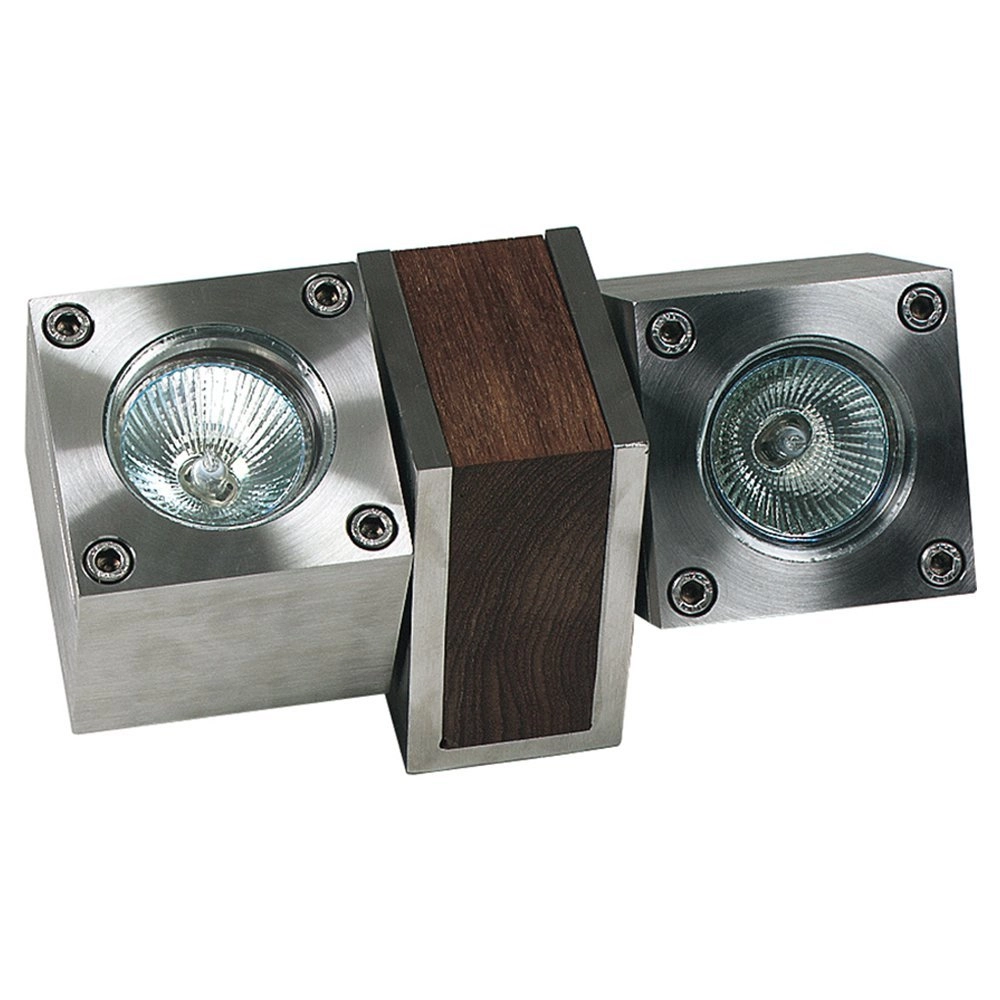 Tuinspot Q-Bic Teak 2-lichts - 20cm Tuinspot Q-Bic Teak 2-lichts - 20cm
