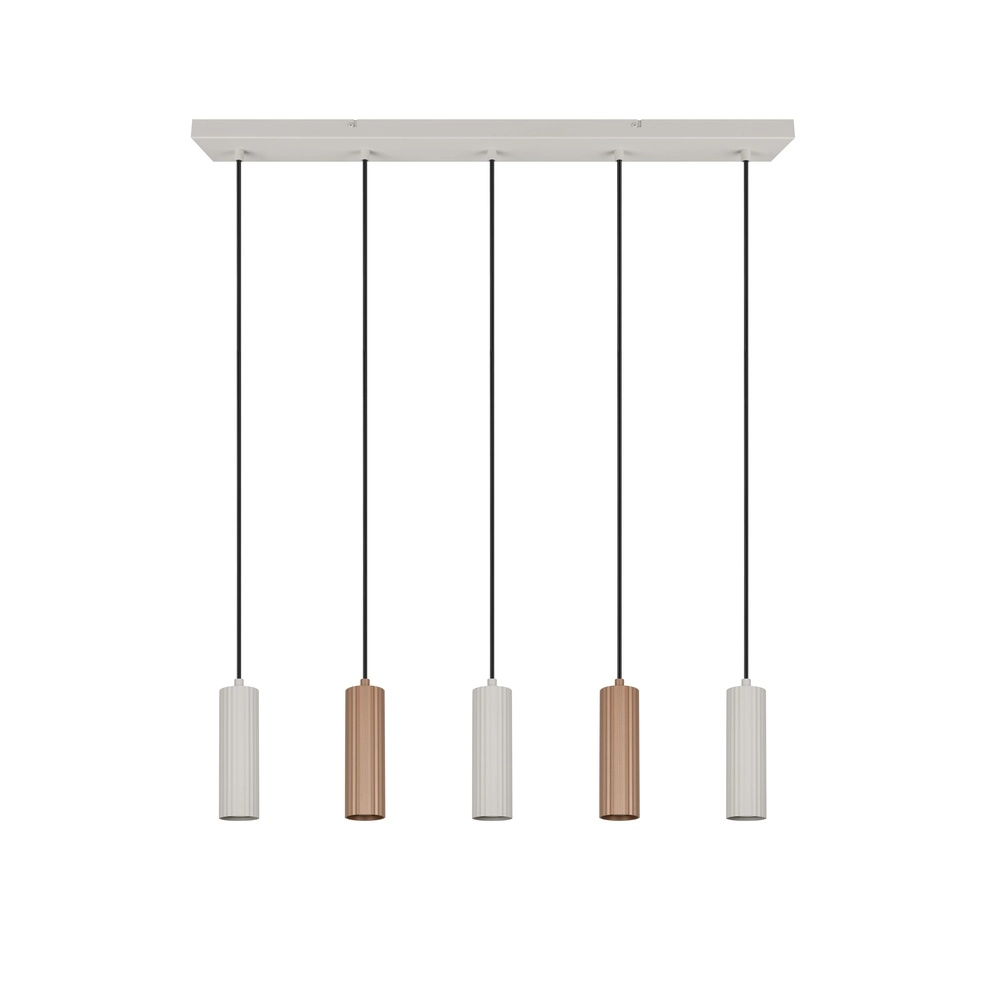 Hanglamp Soka 5-lichts mokka bruin en grijs Trio 4017807670158