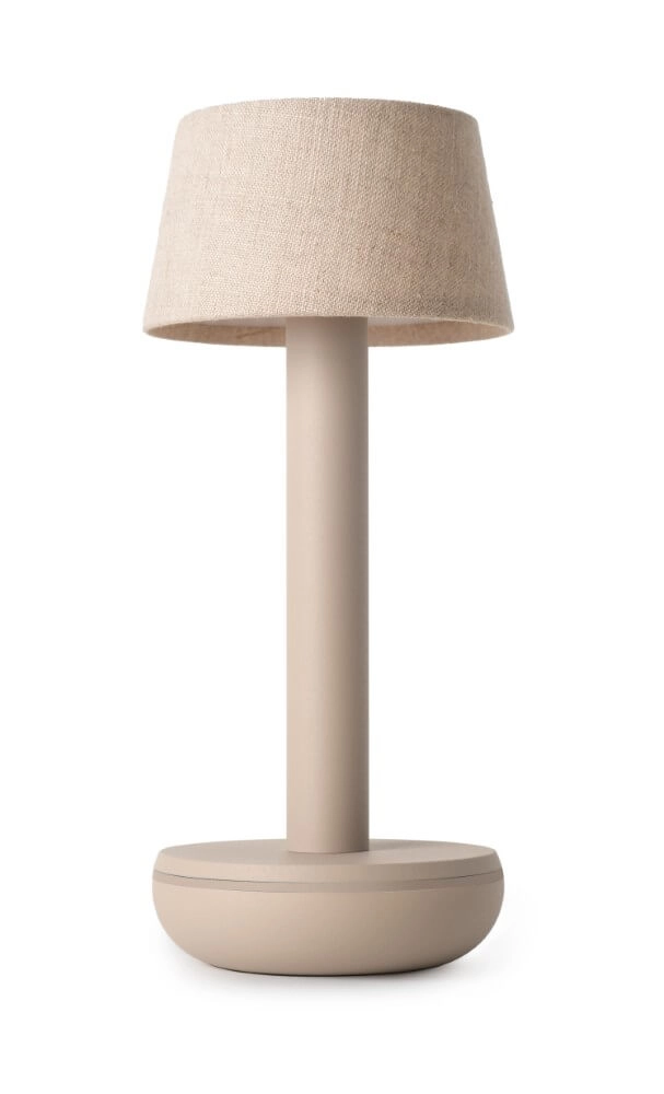 Oplaadbare tafellamp Two Beige linnen Oplaadbare tafellamp Two Beige linnen