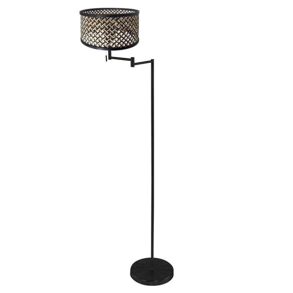 Vloerlamp Bella zwart met bamboe kap Steinhauer 8712746174588