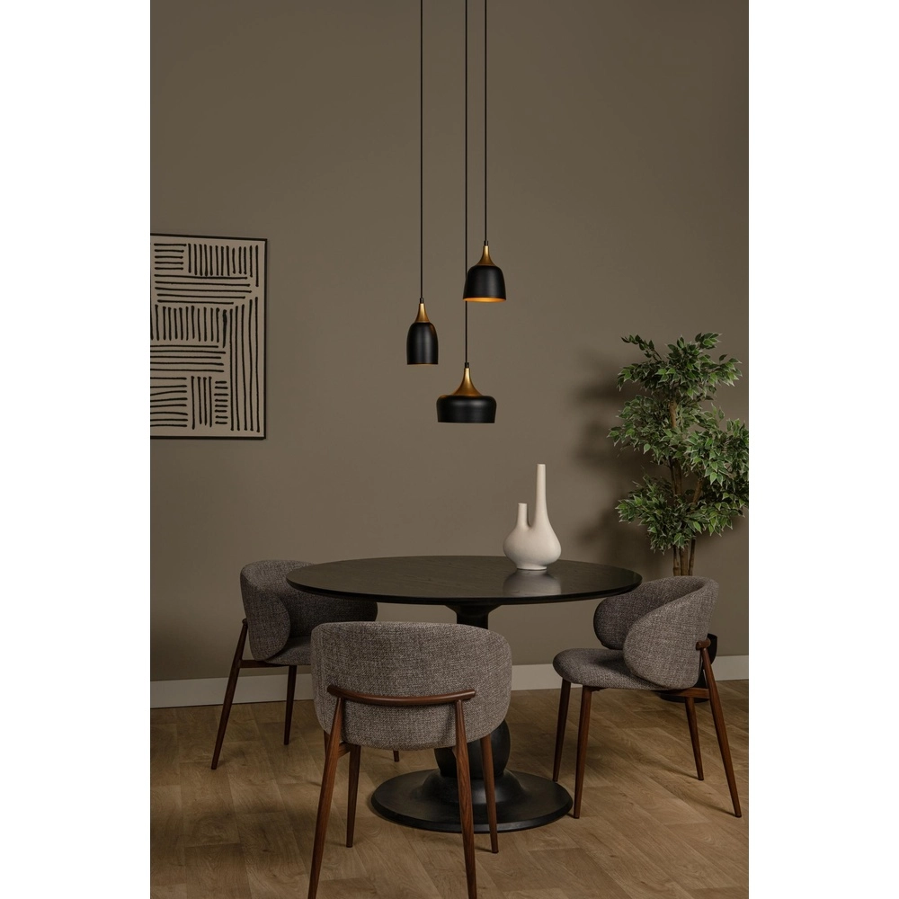 3-lichts hanglamp Chayanne design zwart met goud Lucide 5411212051561
