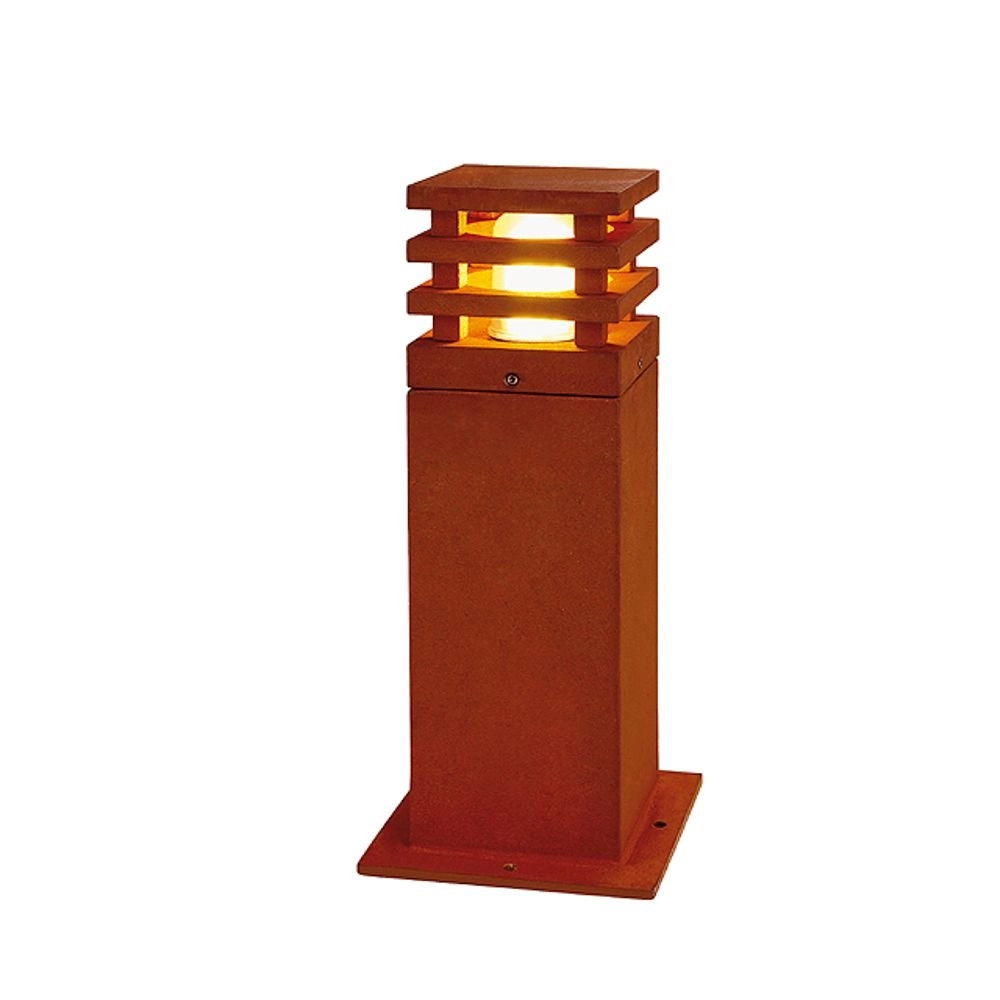 Unieke roestige buitenlamp Rusty Square 40 vierkant
