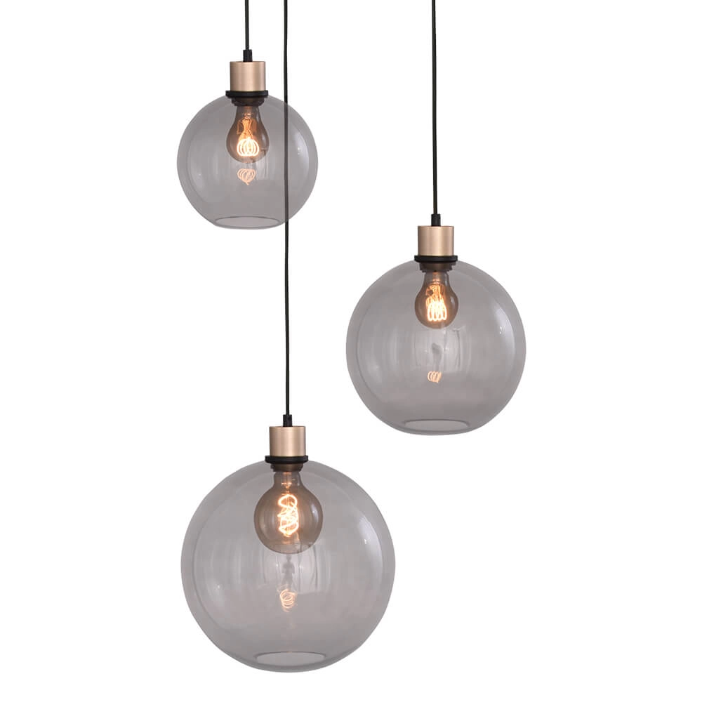 Vide hanglamp Lazise 3-lichts goud met zwart Masterlight 8718121303062