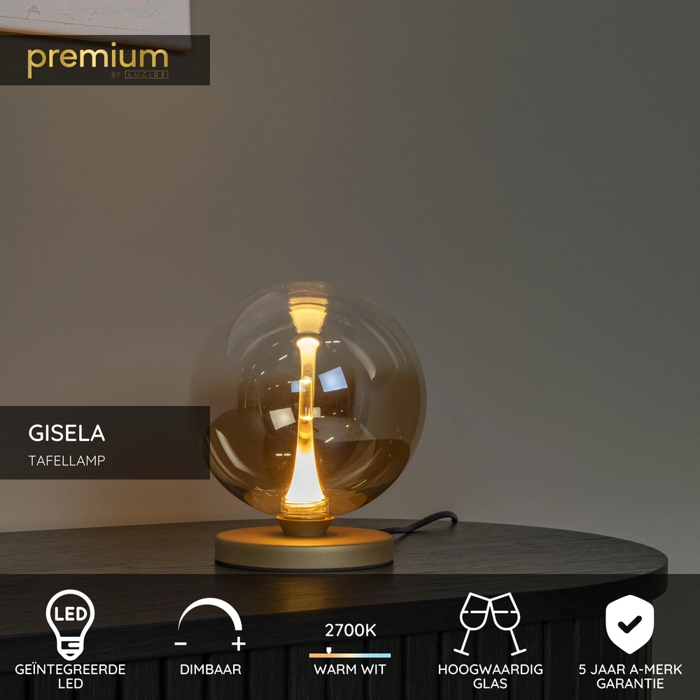 Design led tafellamp Gisela fading - 1x Ø 16cm Premium by Lucide 5411212134875