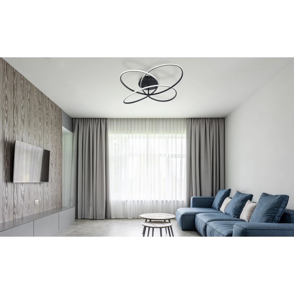 Design plafondlamp Panda zwart Ø 80cm Globo 9007371409433