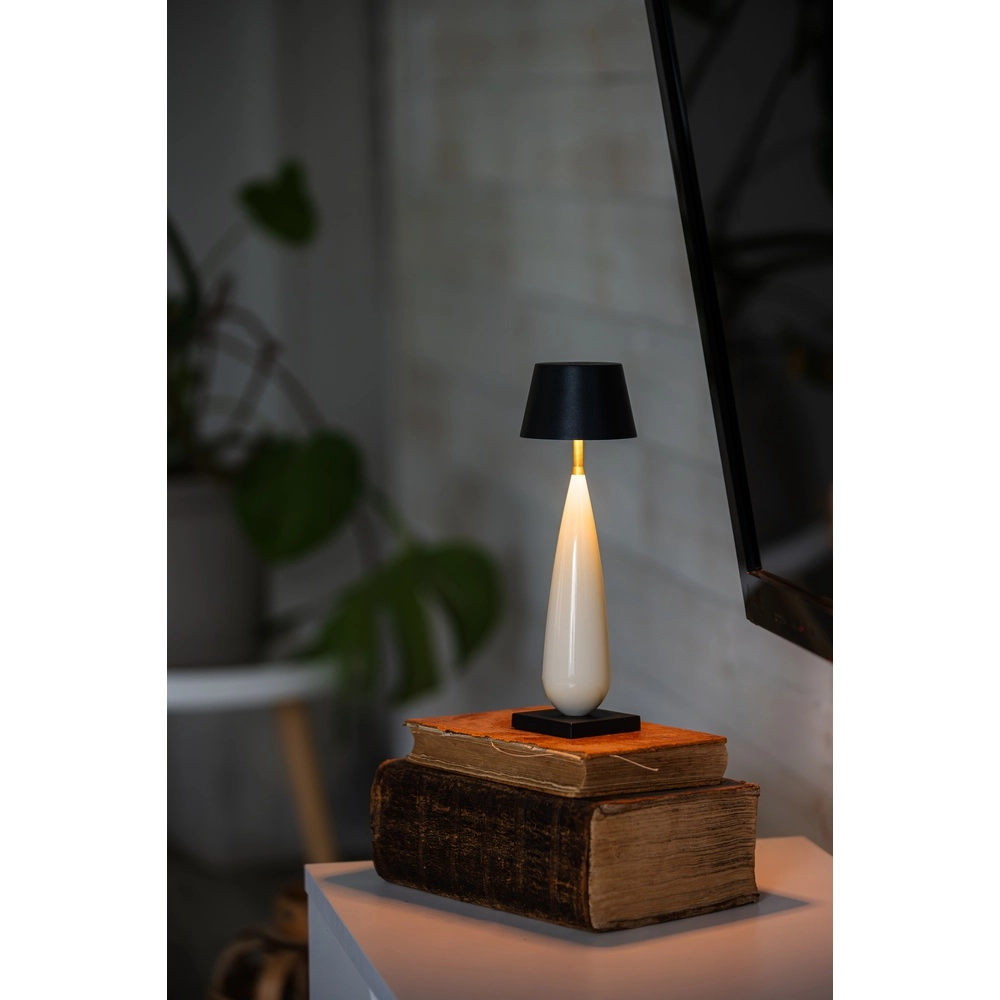 Oplaadbare tafellamp Frejus zwart met keramiek KonstSmide 7318300030348