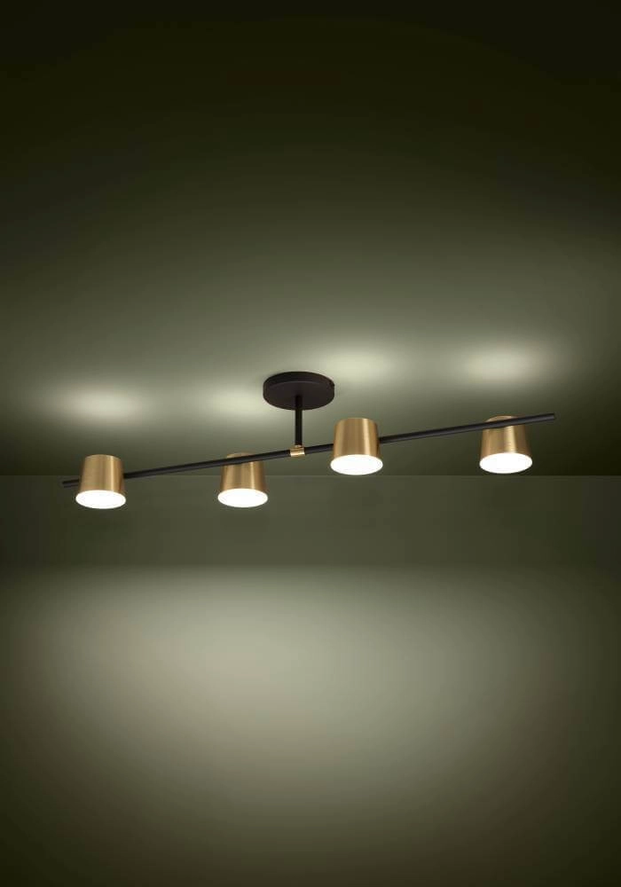 Zwart met gouden plafondlamp Altamira 4-lichts Stars of Light 9002759399849