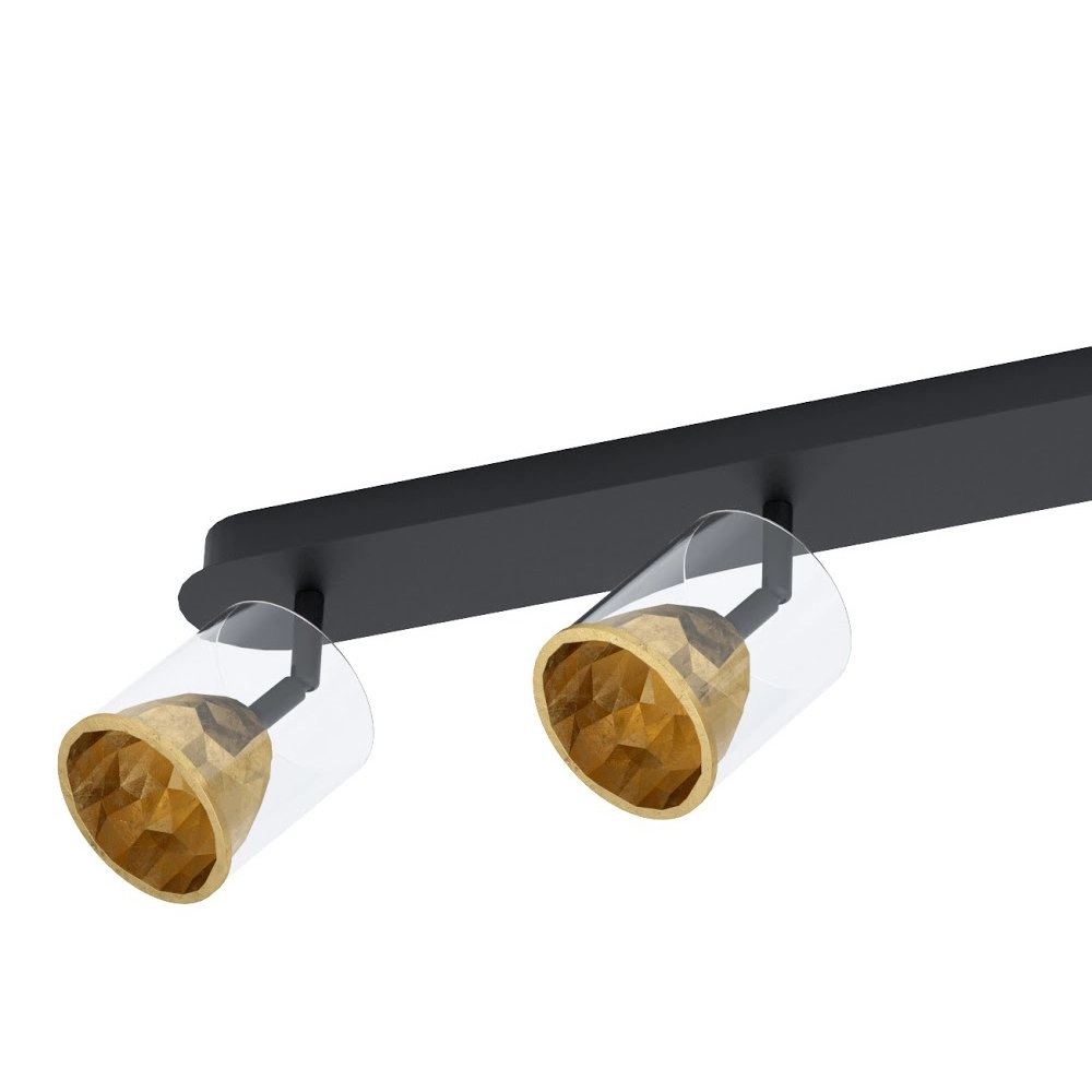 Zwarte plafondlanp Melito met goud 4-lichts Stars of Light 9002759395766