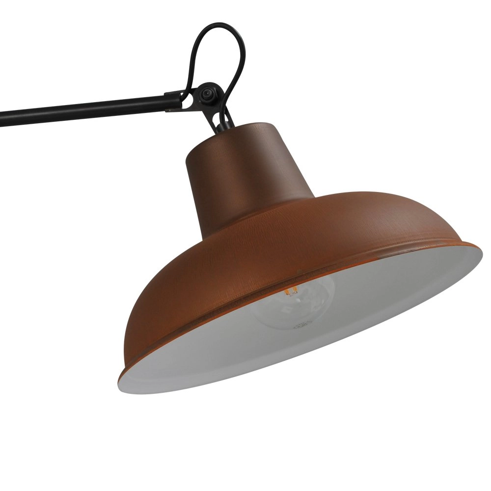 Roestbruine wandleeslamp Industria 123cm roestbruin met zwart Masterlight 8718121235745