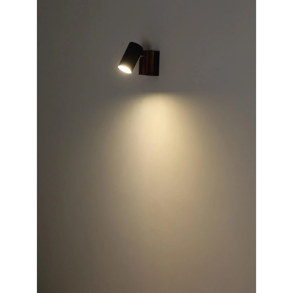Plafondlamp Kayden enkel zwart met hout Globo 9007371525447