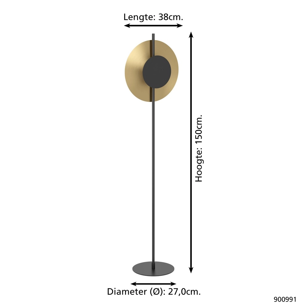 Led vloerlamp Tocina zwart met goud Eglo 9008606292660