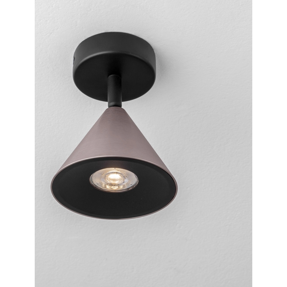 Plafondlamp Conico zwart met koffiebruin Lyora 5212017475367