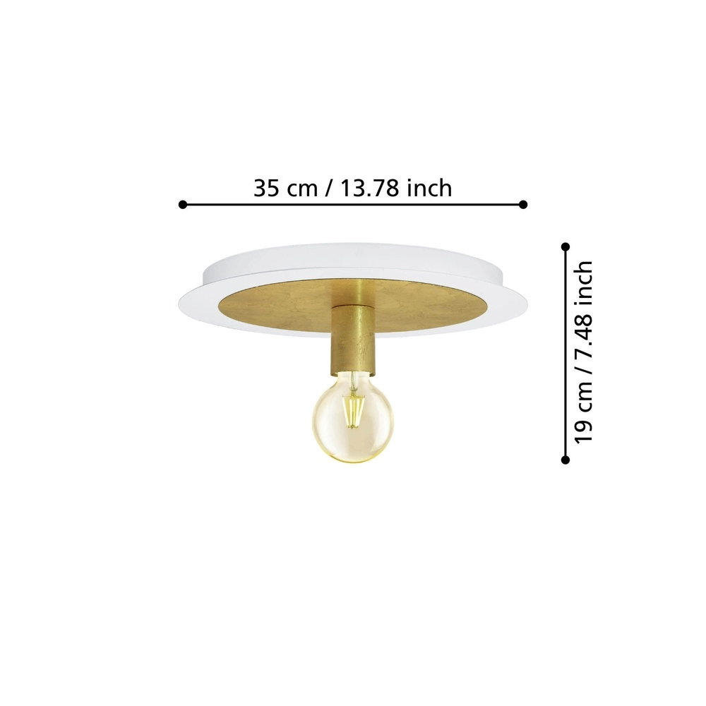 Unieke plafondlamp Passano wit en goud enkel Eglo 9002759974916