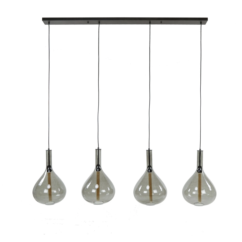 Glazen hanglamp Smoke 4x Ø 28cm Lyora 8716803513280