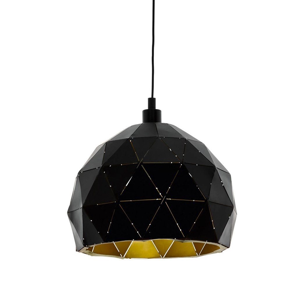Hanglamp Roccaforte 30cm zwart met goud