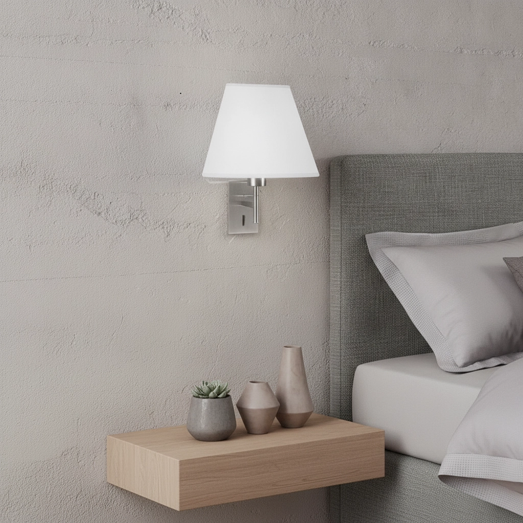 Wandlamp Logan wit met chroom