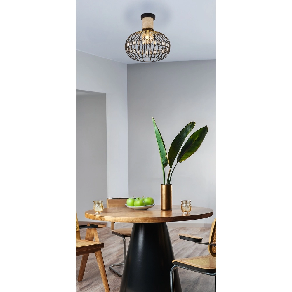 Plafondlamp Dorthy landelijk zwart Globo 9007371575060