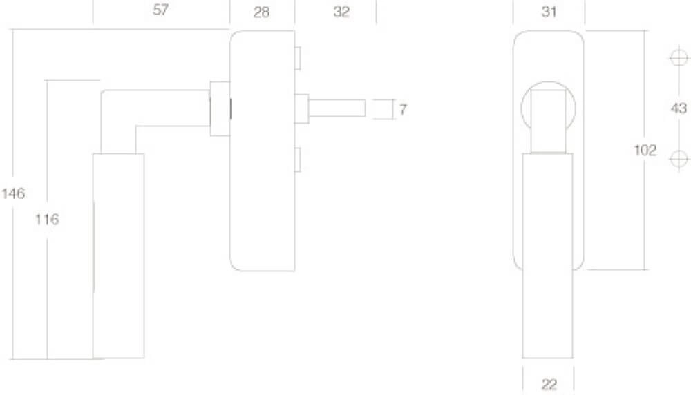 Raamkruk Bau-Stil afsluitbaar chroom Intersteel 8714186116340