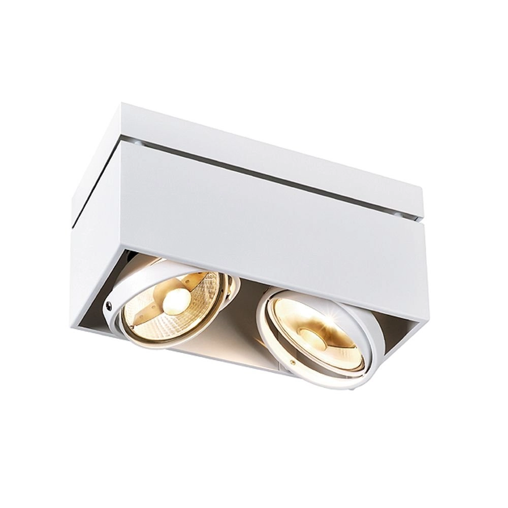 Vierkante plafondspot Kardamod Surface Square ES111 2-lichts wit