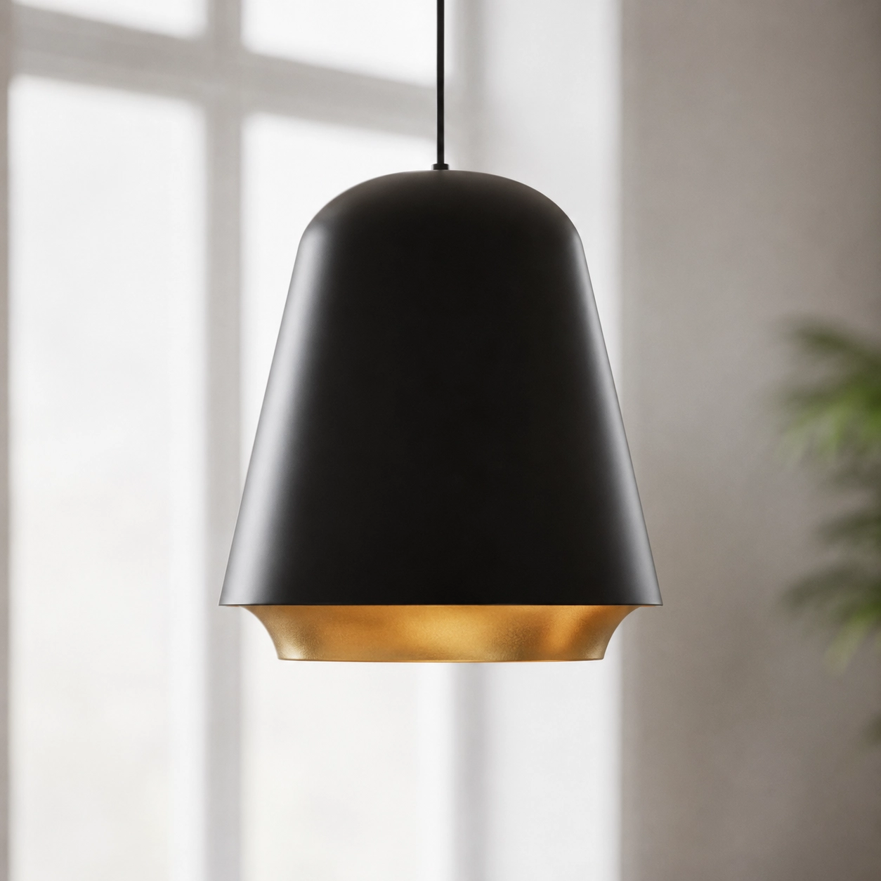 Design hanglamp Santiago Ø 35cm zwart met goud
