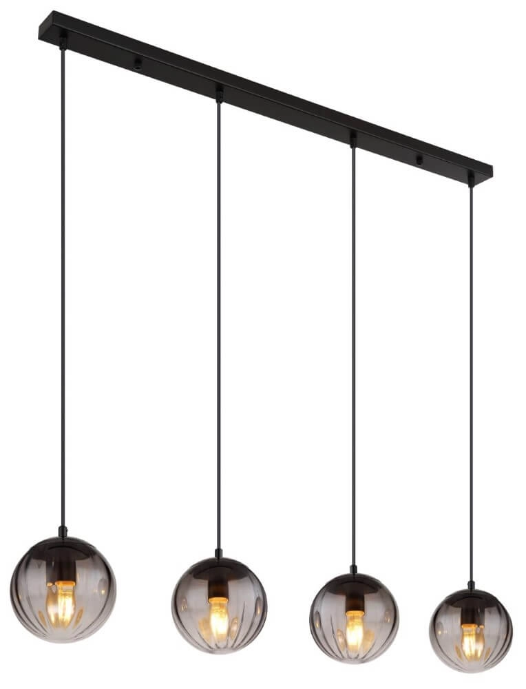 4-lichts hanglamp Dallerta smoke glas 4-lichts hanglamp Dallerta smoke glas