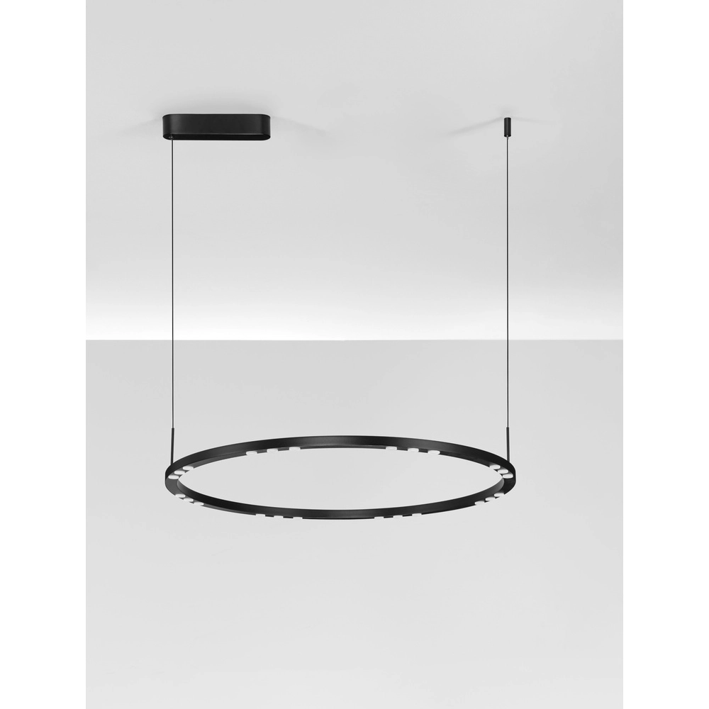 Sleek pendant lamp Lunette black Ø 80cm Lyora 5212017465207