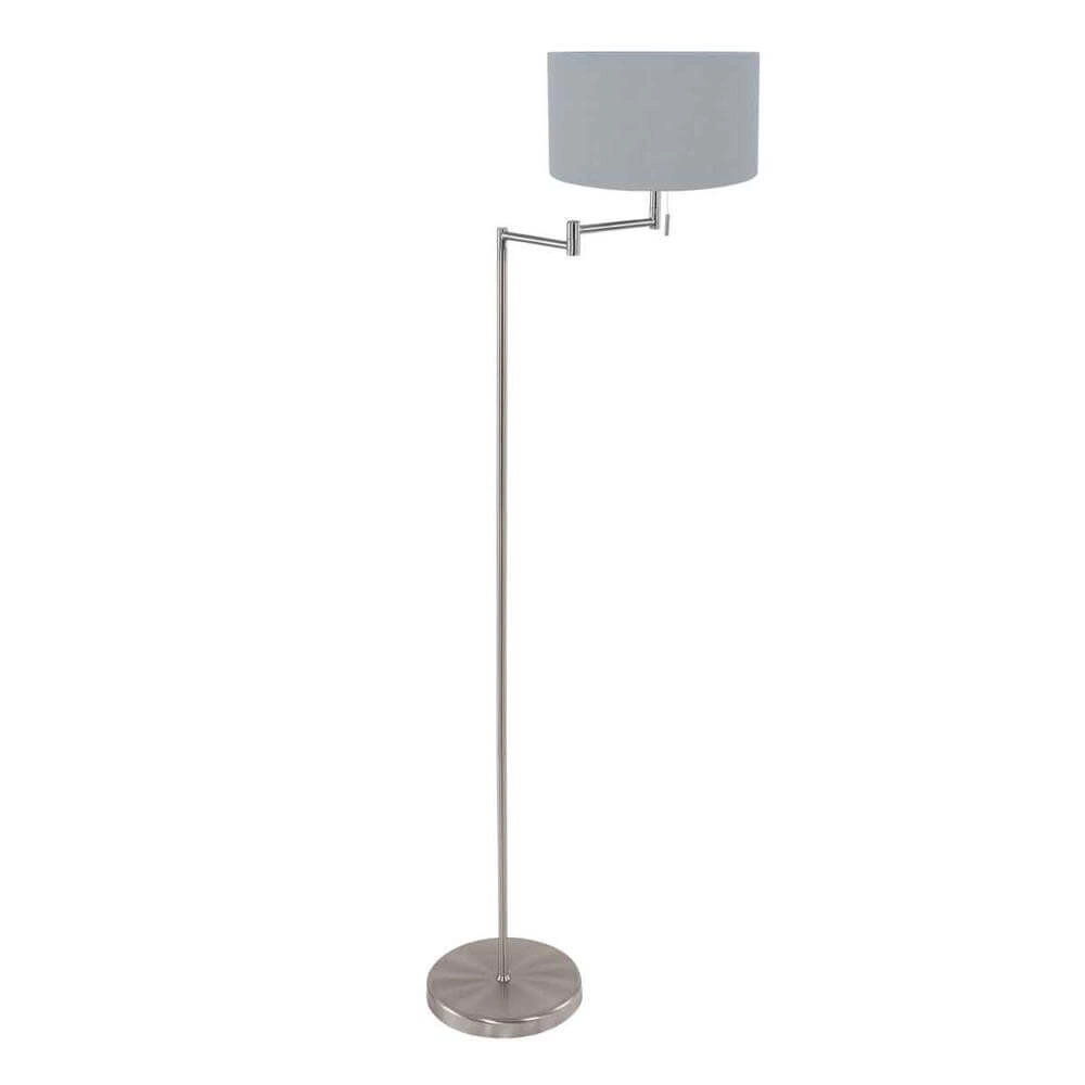 Vloerlamp Bella metaal met lichtblauwe kap Vloerlamp Bella metaal met lichtblauwe kap