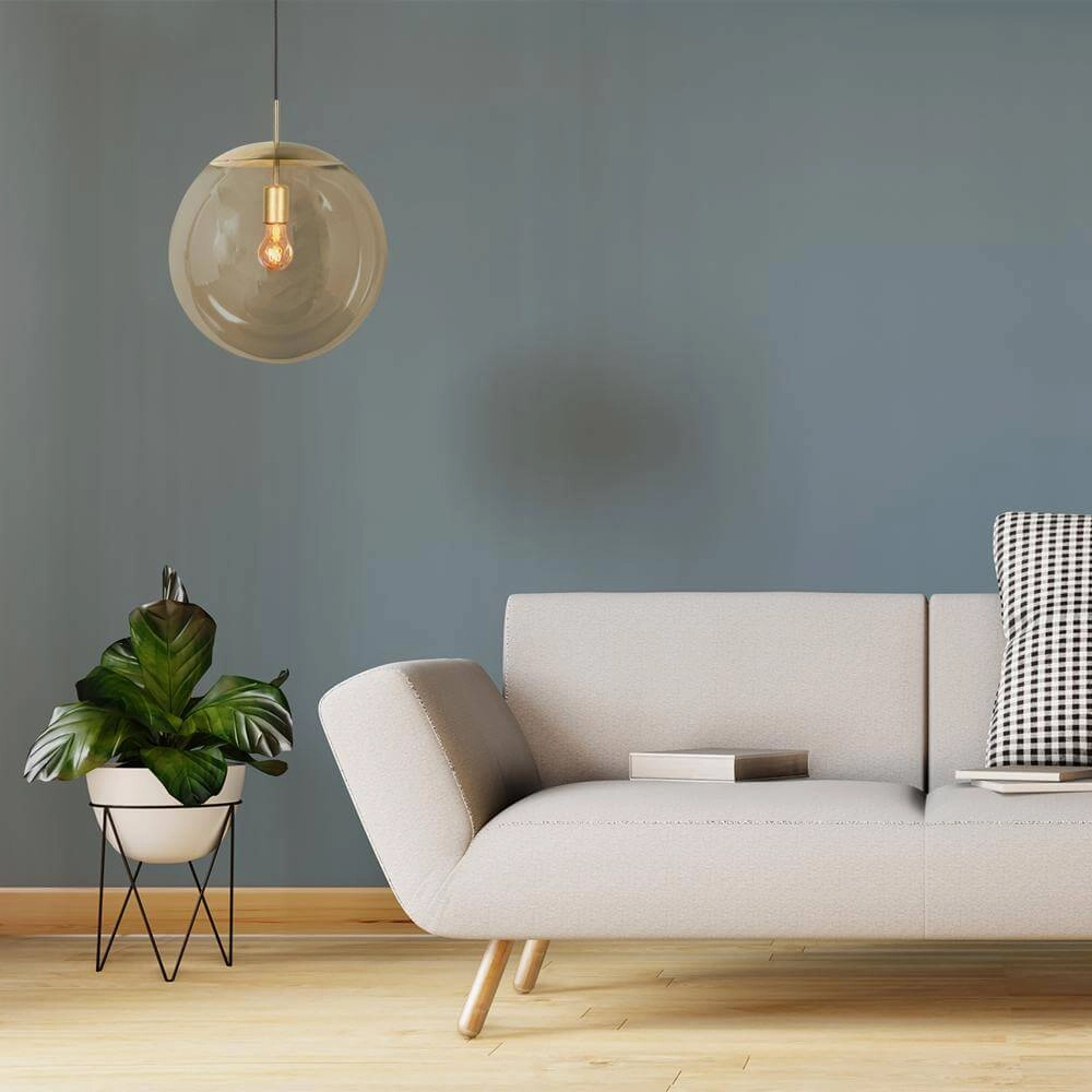 Hanglamp Bollique bol goud met amber glas Steinhauer 8712746177541