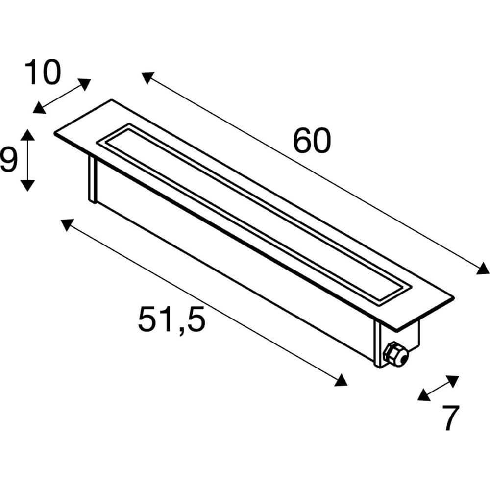 Inbouwlamp Dasar 600 60cm Led 3000K SLV 4024163274739