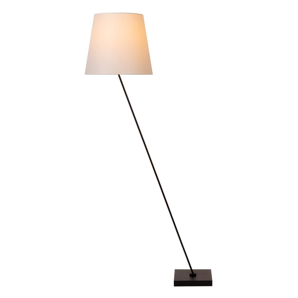 Vloerlamp Pendio zwart met witte kap Lucide 5411212194084