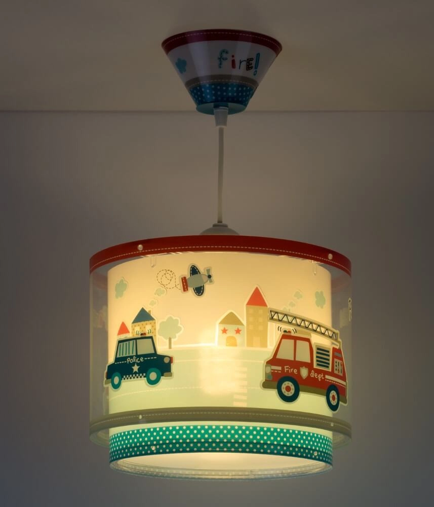 Kinderkamer hanglamp Police rood met blauw Dalber 8420406606125