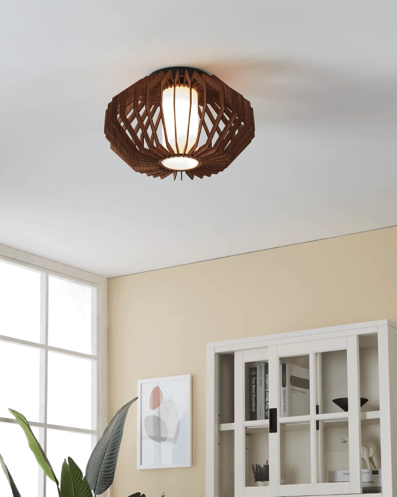 Moderne plafondlamp Rusticaria van hout Eglo 9008606240036