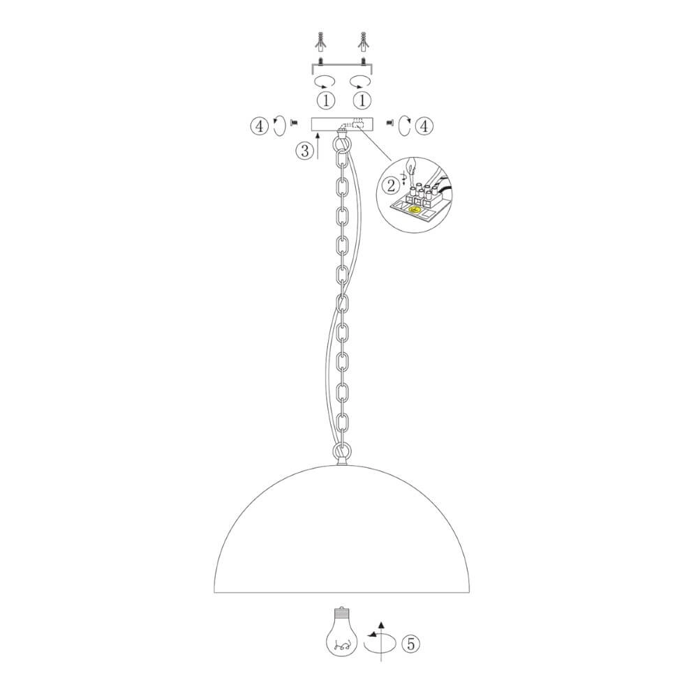 Kantoor hanglamp Semicirkel Ø 50cm Steinhauer 8712746131048