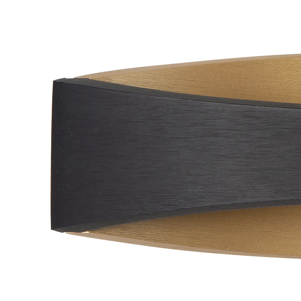 Strakke wandlamp Medusa 25cm zwart en goud Highlight 8718379050718