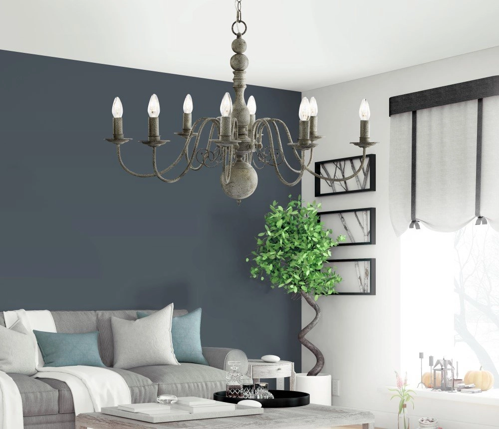 Ovale kroonluchter Greythorne Searchlight 5053423020112