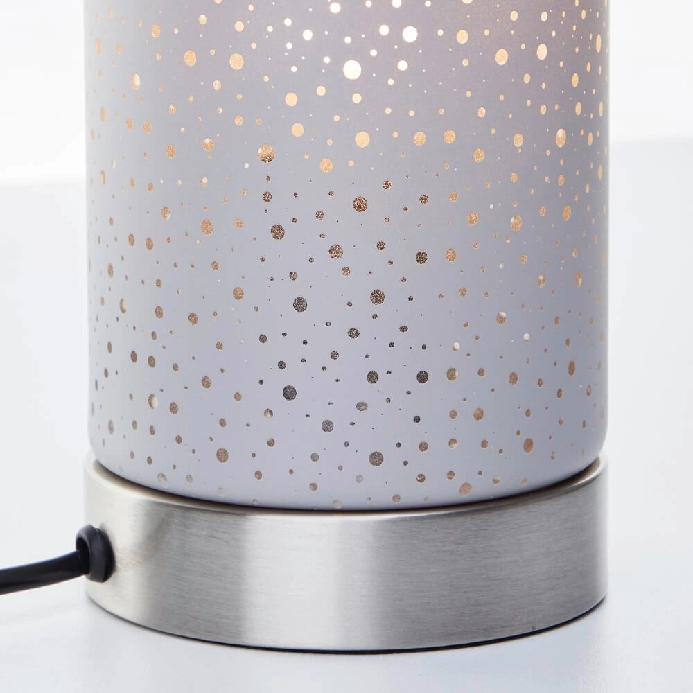 Tafellampje Scarlett nikkel met grijs Brilliant 4004353438219