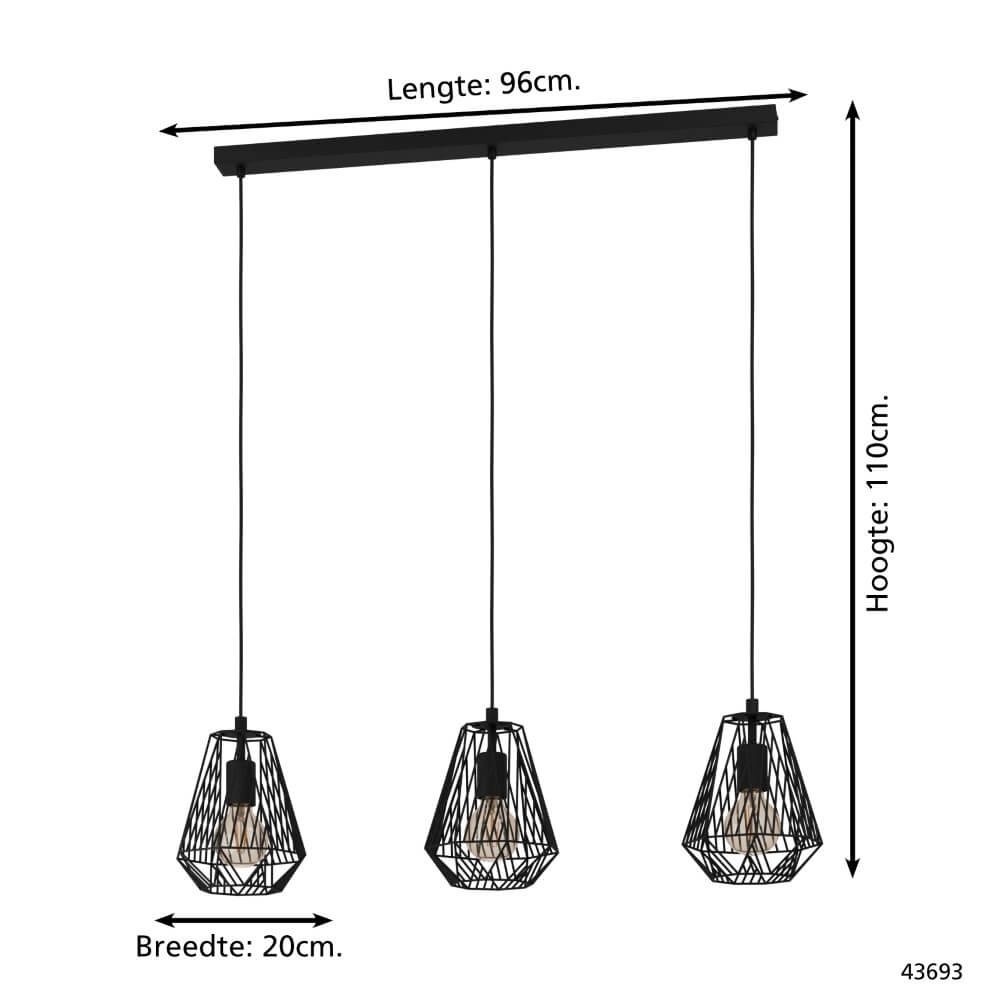 Zwarte eettafellamp Stype Eglo 9002759436933