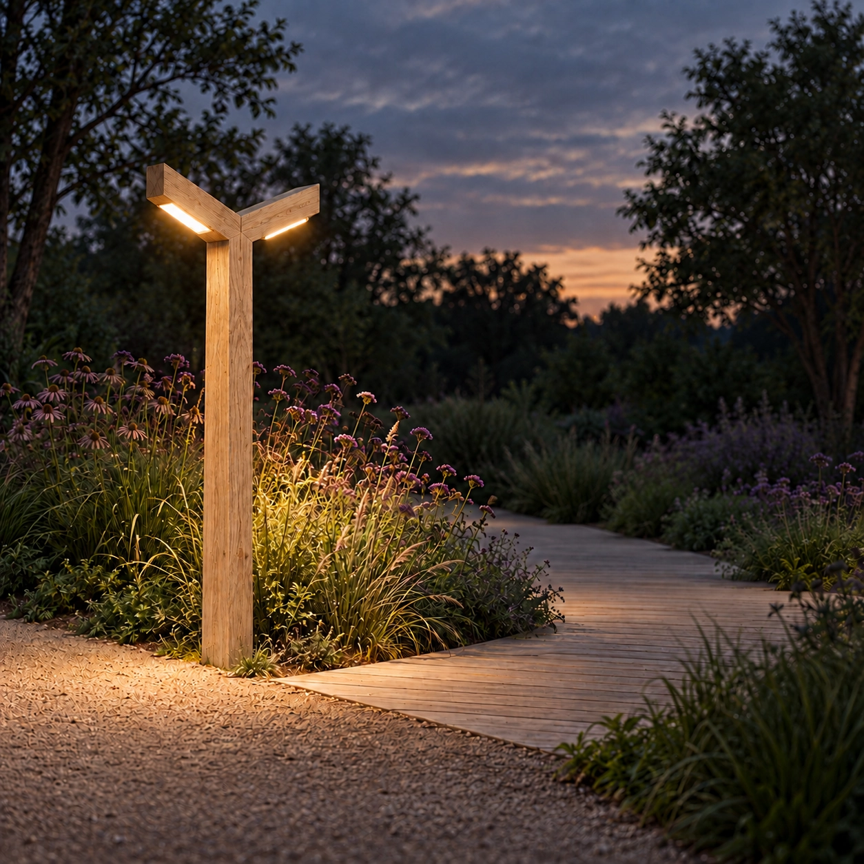 Dubbele houten straatlamp Stelle Eiken - 3M - PH08 - 3000K