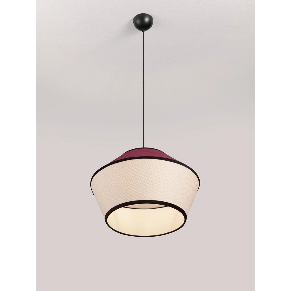 Hanglamp Veliss wit met bordeaux rood Lyora 5212017493835