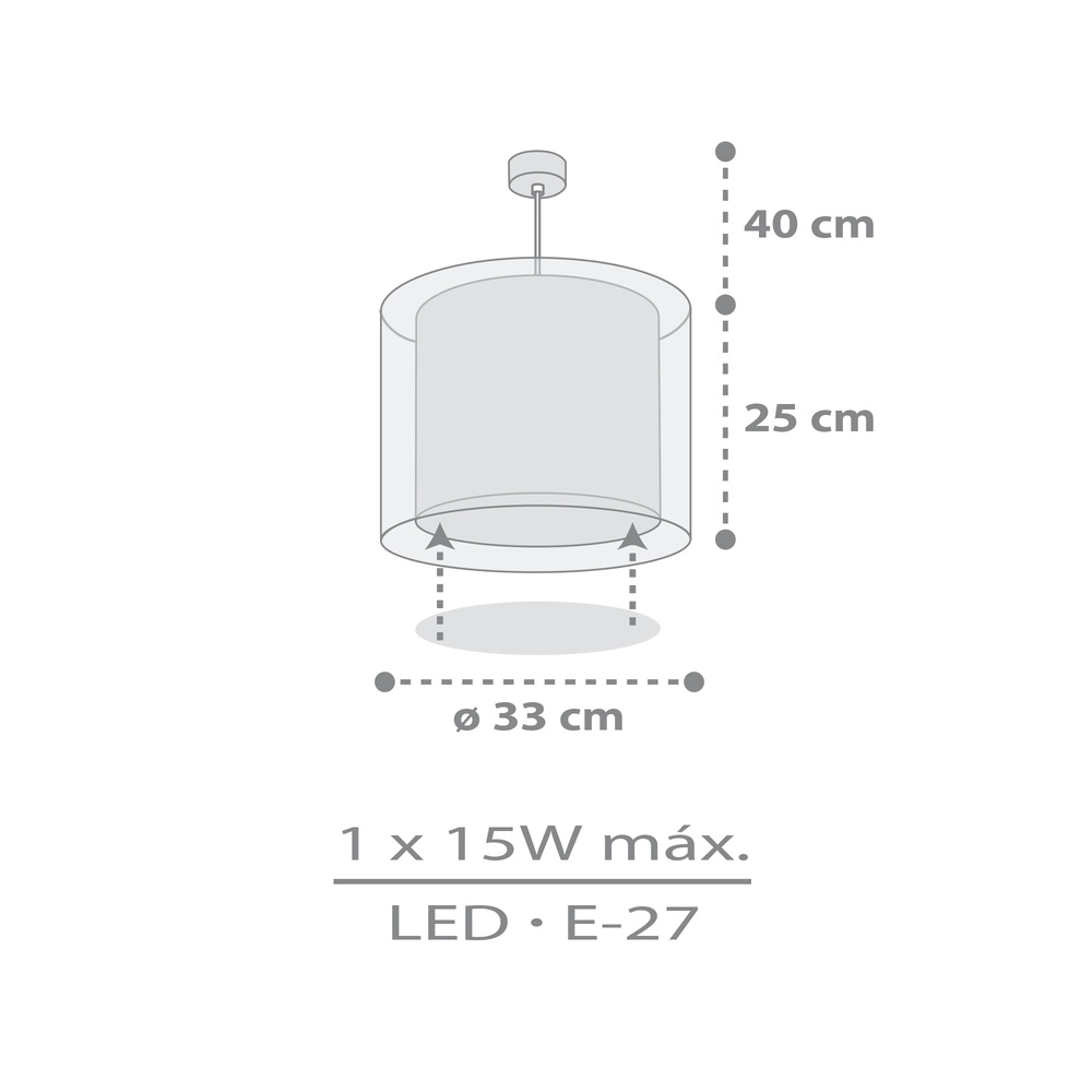 Kinder hanglamp Kawaii Friends grijs glow in the dark Dalber 8420406417622